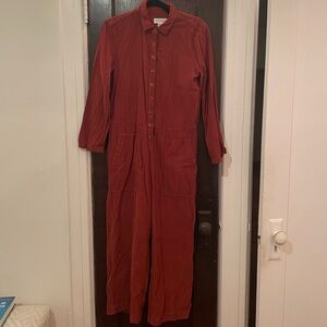 Velvet red jump suite